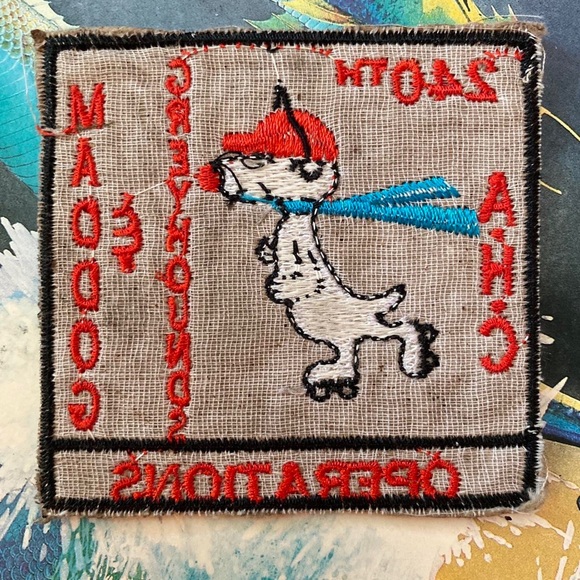 Vintage Greyhounds & Mad Dog Operations Skating Snoopy Cheesecloth Backed Patch - Picture 2 of 3